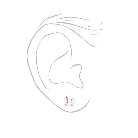 BNWT Claire’s Sterling Silver 925 Baseball and Hot Dog Earrings (2 pack) - Picture 3 of 3